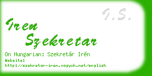 iren szekretar business card